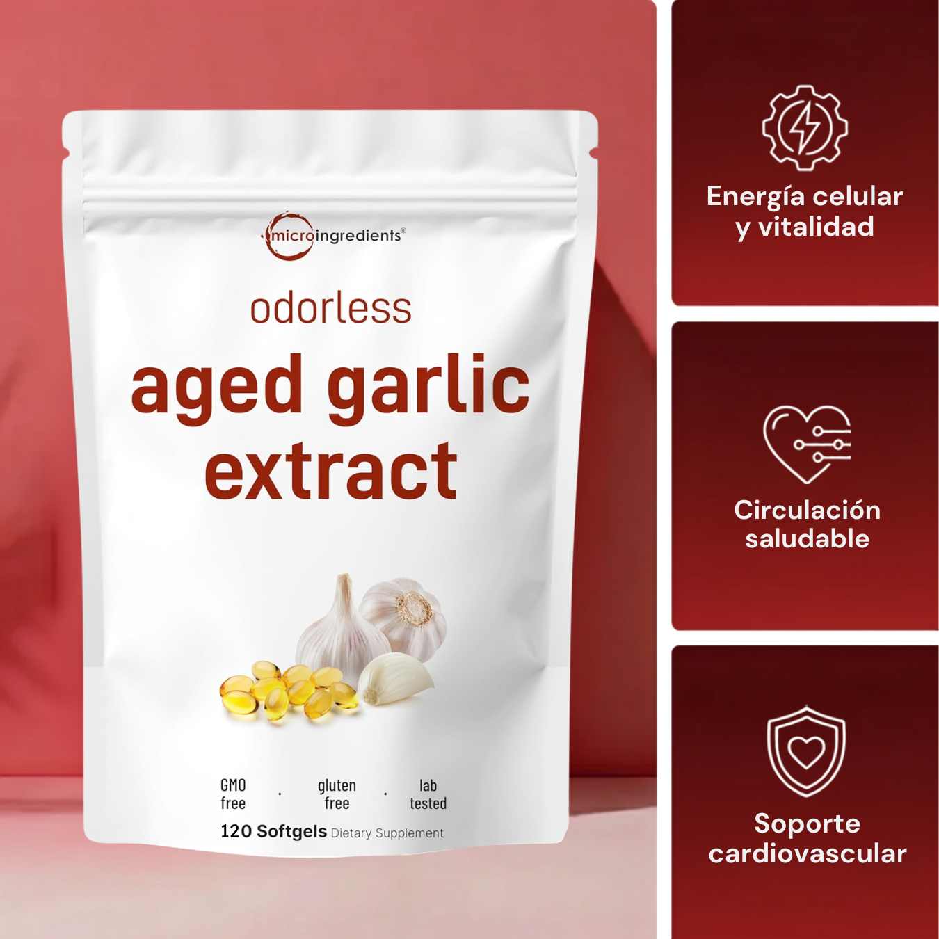 Cápsulas blandas de ajo añejo sin olor - Favorece la vitalidad cardiovascular