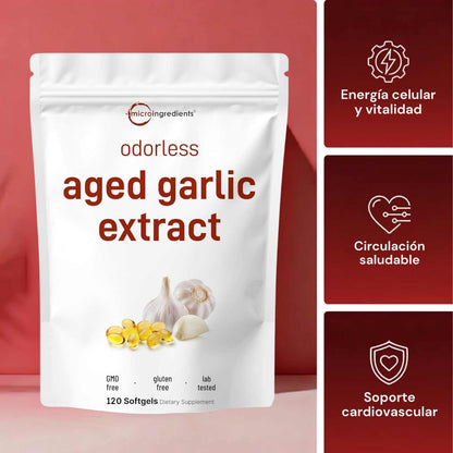 Cápsulas blandas de ajo añejo sin olor - Favorece la vitalidad cardiovascular