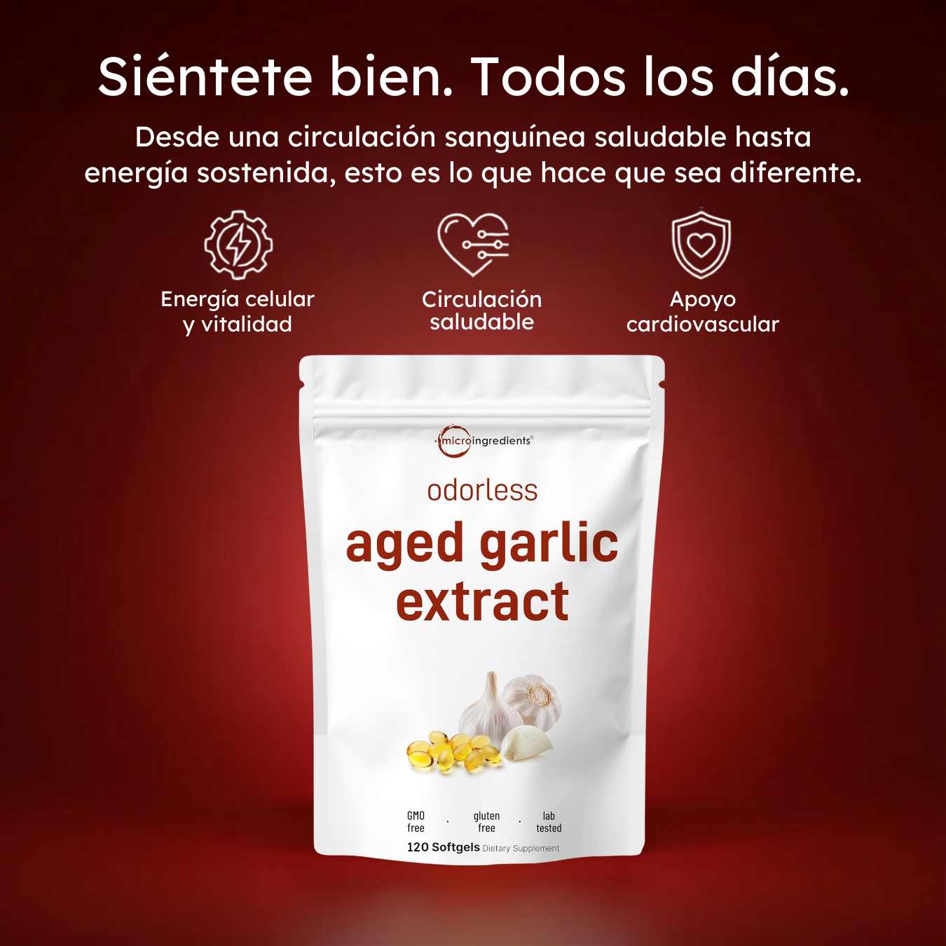 Cápsulas blandas de ajo añejo sin olor - Favorece la vitalidad cardiovascular