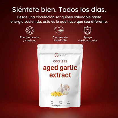 Cápsulas blandas de ajo añejo sin olor - Favorece la vitalidad cardiovascular