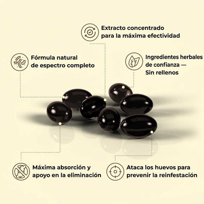 Suplemento de ajenjo, nogal negro y clavos de olor