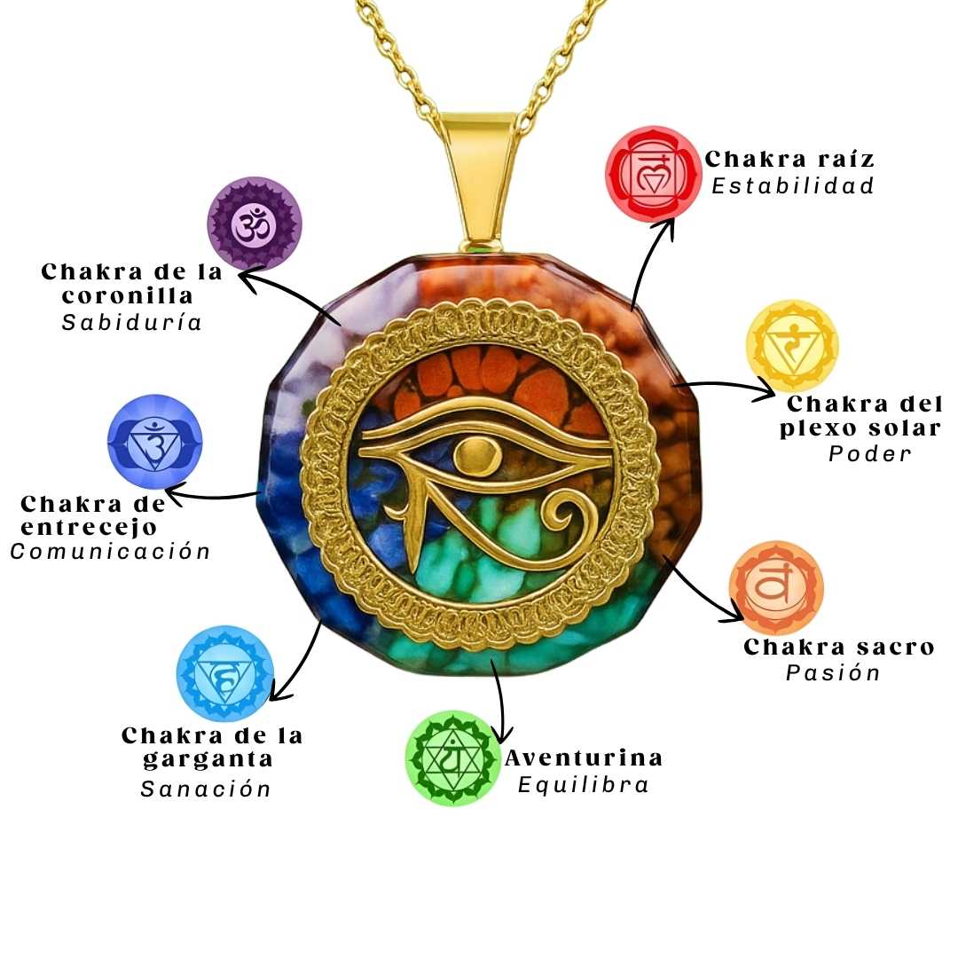 Collar de equilibrio de chakras ojo de Horus